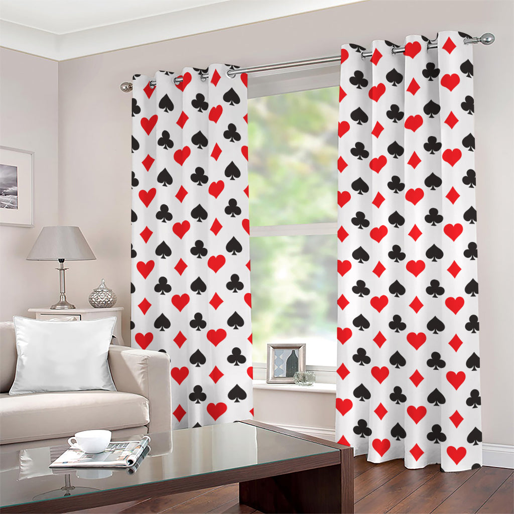 Playing Card Suits Pattern Print Grommet Curtains