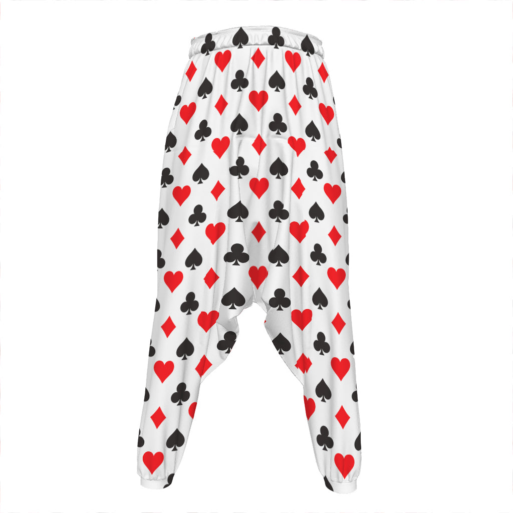 Playing Card Suits Pattern Print Hammer Pants