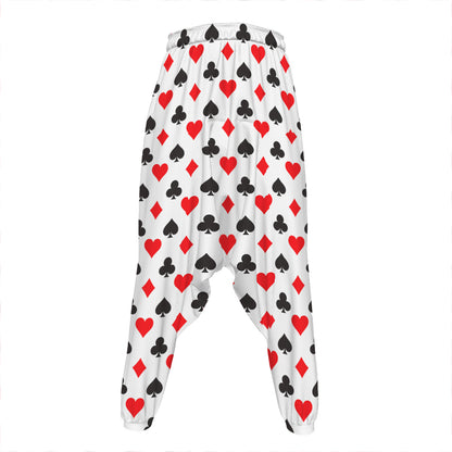 Playing Card Suits Pattern Print Hammer Pants