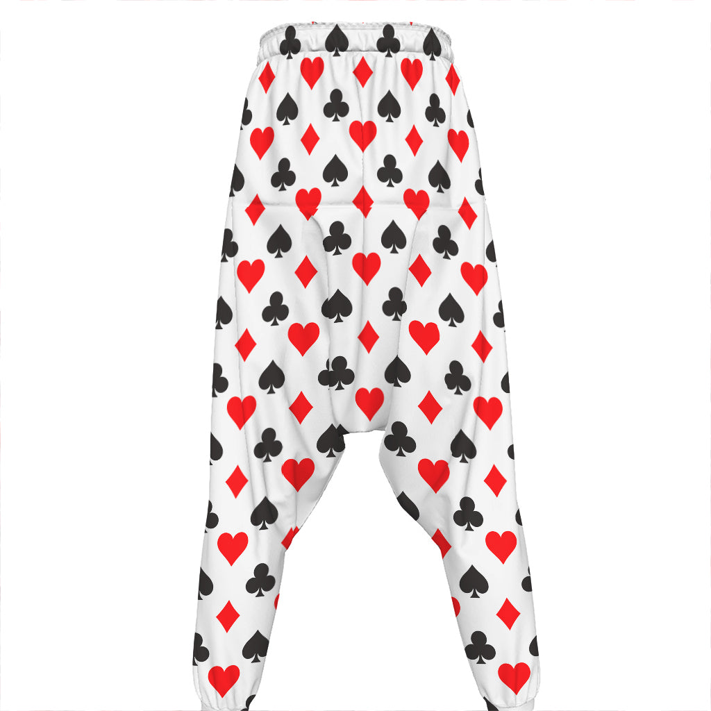 Playing Card Suits Pattern Print Hammer Pants