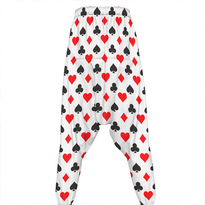 Playing Card Suits Pattern Print Hammer Pants