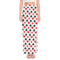 Playing Card Suits Pattern Print High Slit Maxi Skirt