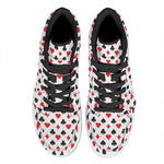 Playing Card Suits Pattern Print High Top Leather Sneakers