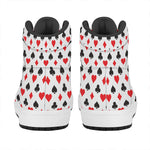 Playing Card Suits Pattern Print High Top Leather Sneakers