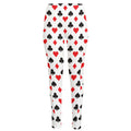 Playing Card Suits Pattern Print High-Waisted Pocket Leggings