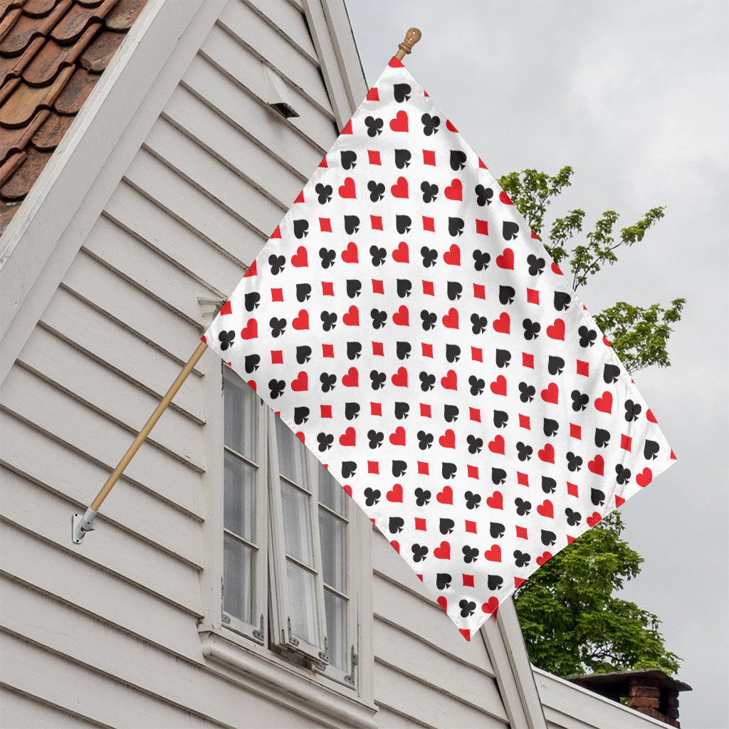 Playing Card Suits Pattern Print House Flag