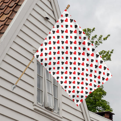 Playing Card Suits Pattern Print House Flag