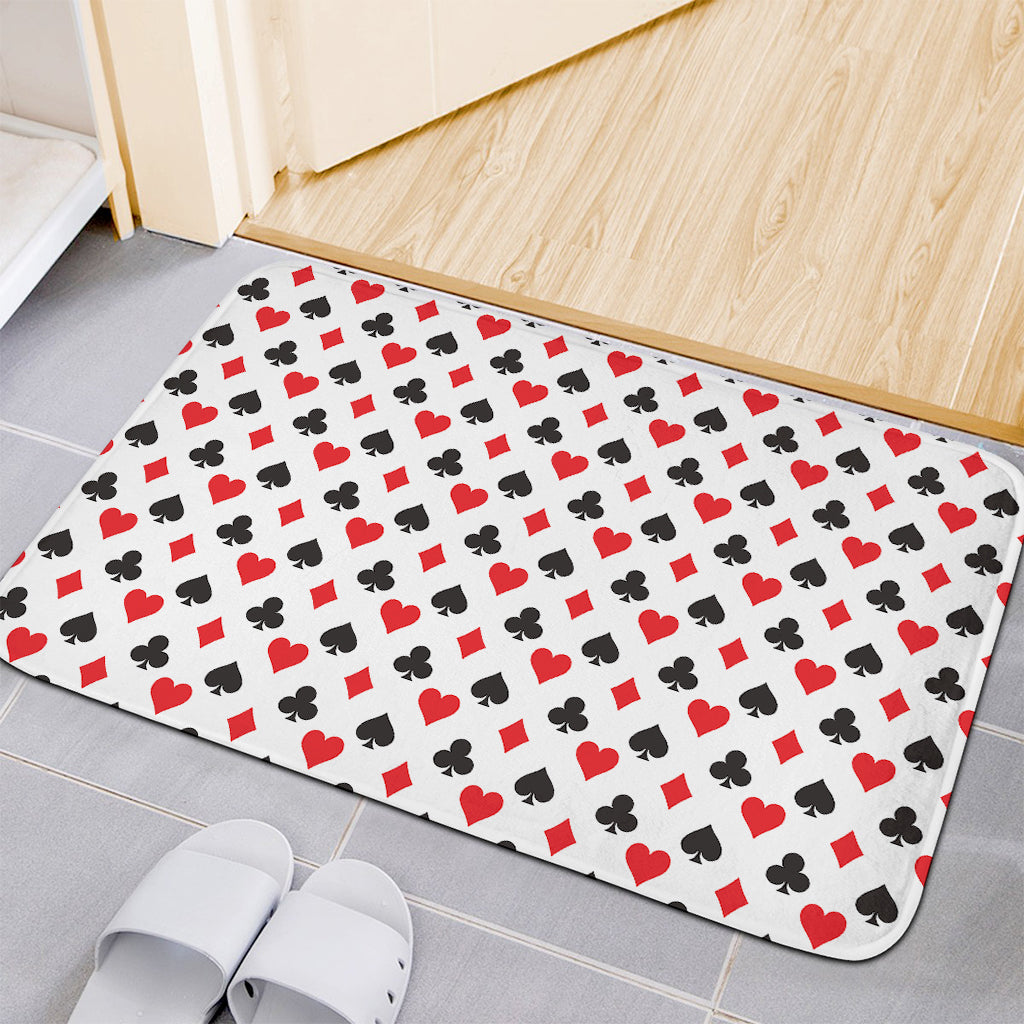 Playing Card Suits Pattern Print Indoor Door Mat