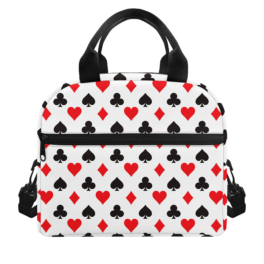 Playing Card Suits Pattern Print Insulated Lunch Bag