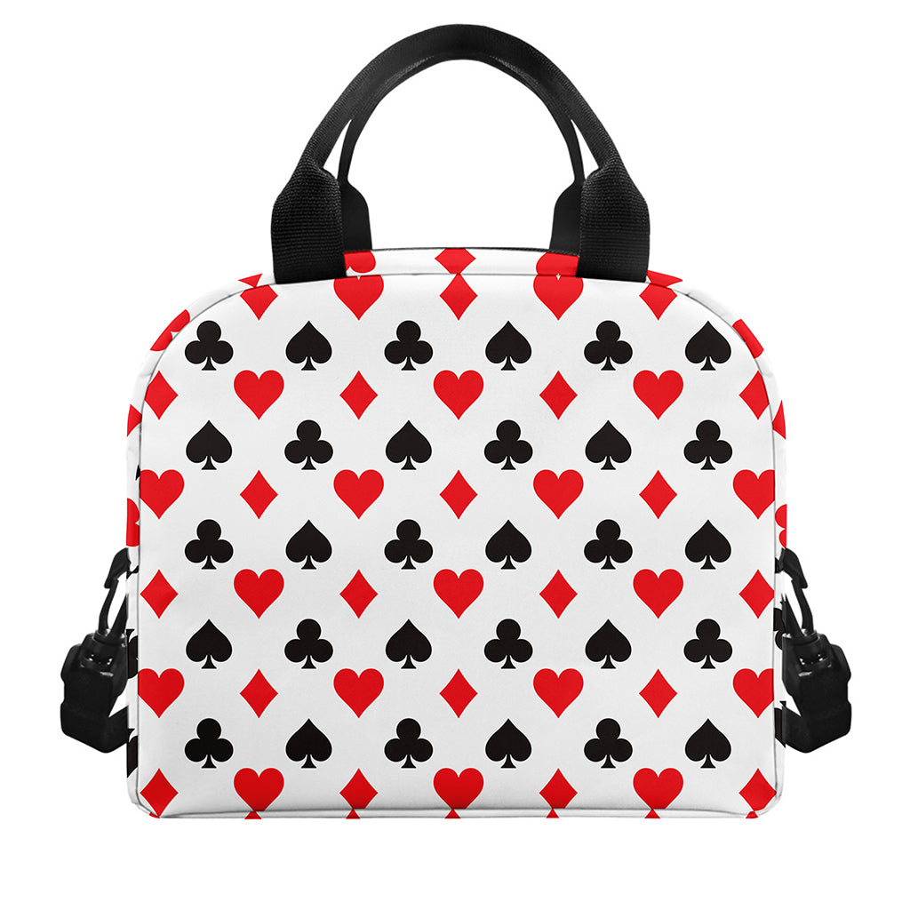 Playing Card Suits Pattern Print Insulated Lunch Bag