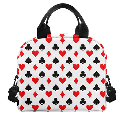 Playing Card Suits Pattern Print Insulated Lunch Bag