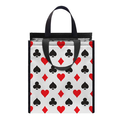 Playing Card Suits Pattern Print Insulated Lunch Tote