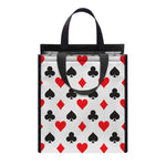 Playing Card Suits Pattern Print Insulated Lunch Tote