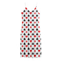 Playing Card Suits Pattern Print Jersey Midi Cami Dress