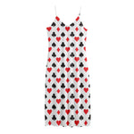 Playing Card Suits Pattern Print Jersey Midi Cami Dress