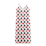 Playing Card Suits Pattern Print Jersey Midi Cami Dress