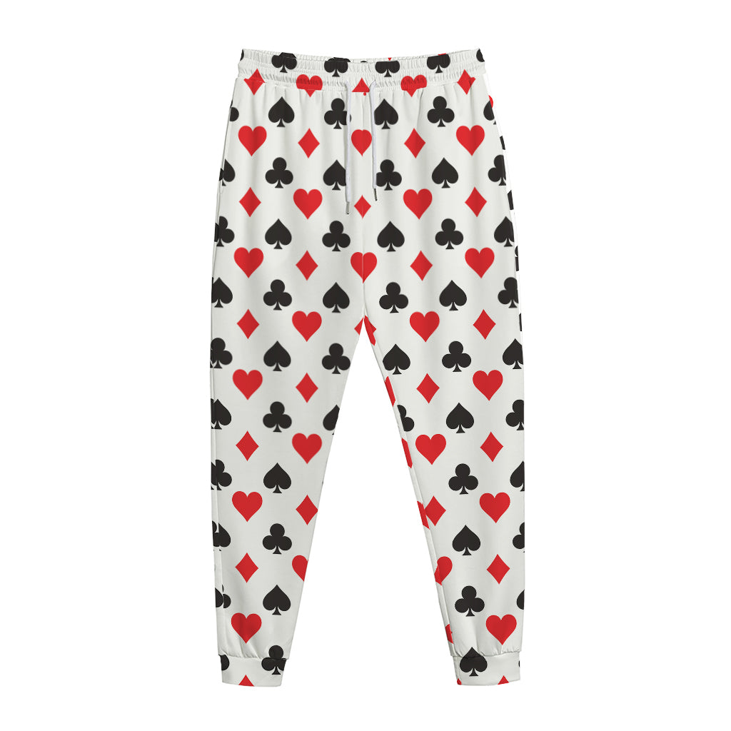 Playing Card Suits Pattern Print Jogger Pants