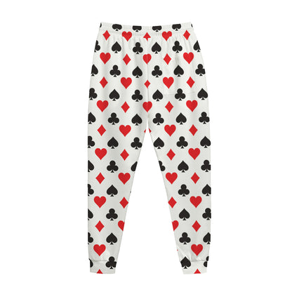 Playing Card Suits Pattern Print Jogger Pants
