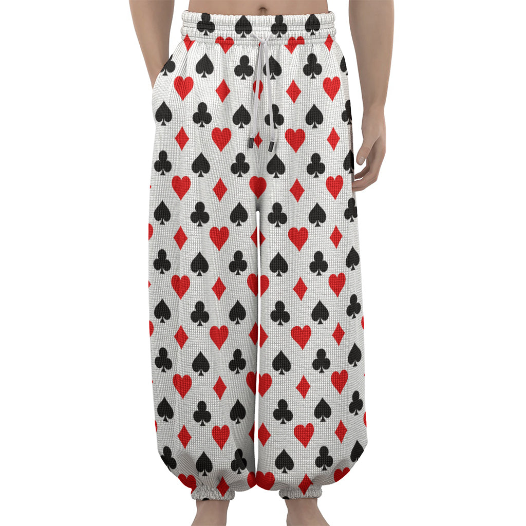 Playing Card Suits Pattern Print Lantern Pants