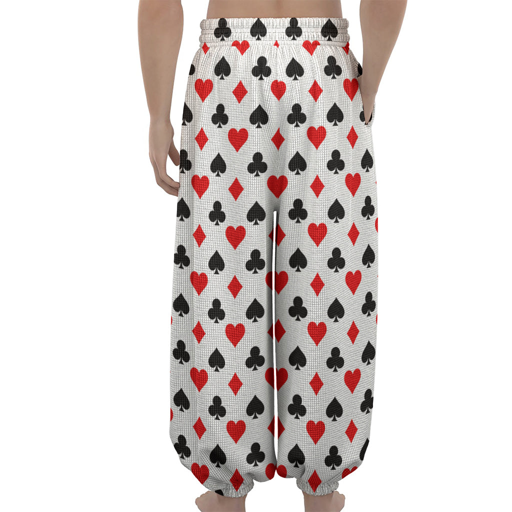 Playing Card Suits Pattern Print Lantern Pants