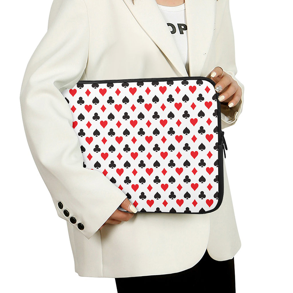 Playing Card Suits Pattern Print Laptop Sleeve