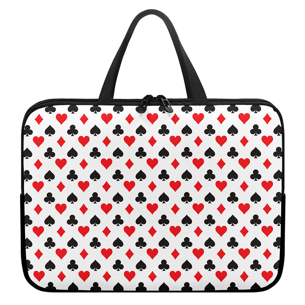 Playing Card Suits Pattern Print Laptop Sleeve With Handle