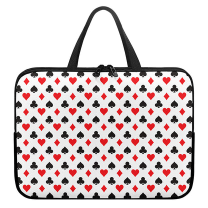 Playing Card Suits Pattern Print Laptop Sleeve With Handle