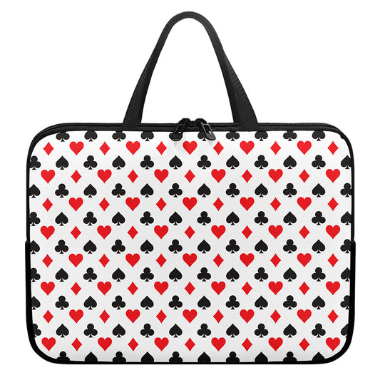 Playing Card Suits Pattern Print Laptop Sleeve With Handle