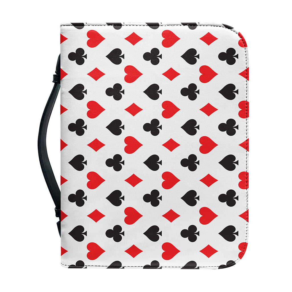 Playing Card Suits Pattern Print Leather Bible Cover