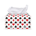 Playing Card Suits Pattern Print Leather Tissue Box Cover