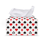 Playing Card Suits Pattern Print Leather Tissue Box Cover
