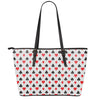 Playing Card Suits Pattern Print Leather Tote Bag