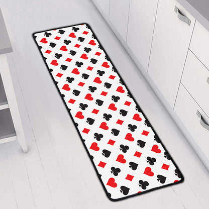 Playing Card Suits Pattern Print Long Kitchen Mat