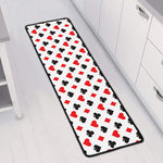 Playing Card Suits Pattern Print Long Kitchen Mat