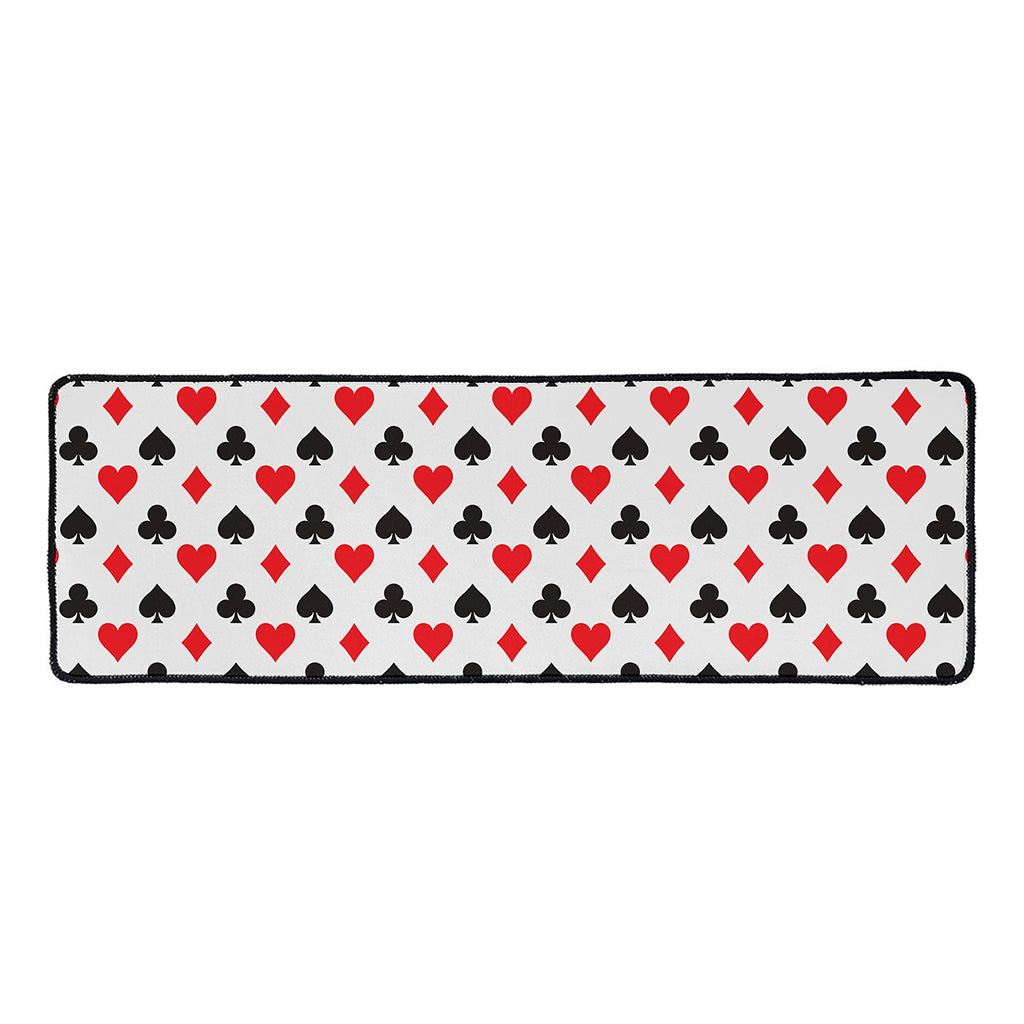 Playing Card Suits Pattern Print Long Kitchen Mat
