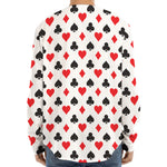 Playing Card Suits Pattern Print Long Sleeve Baseball Jersey