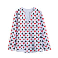 Playing Card Suits Pattern Print Long Sleeve Short Coat