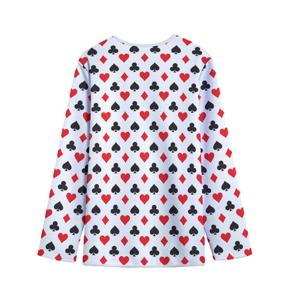Playing Card Suits Pattern Print Long Sleeve Short Coat