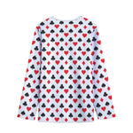 Playing Card Suits Pattern Print Long Sleeve Short Coat