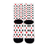 Playing Card Suits Pattern Print Long Socks