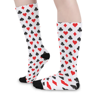 Playing Card Suits Pattern Print Long Socks