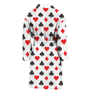 Playing Card Suits Pattern Print Men's Bathrobe