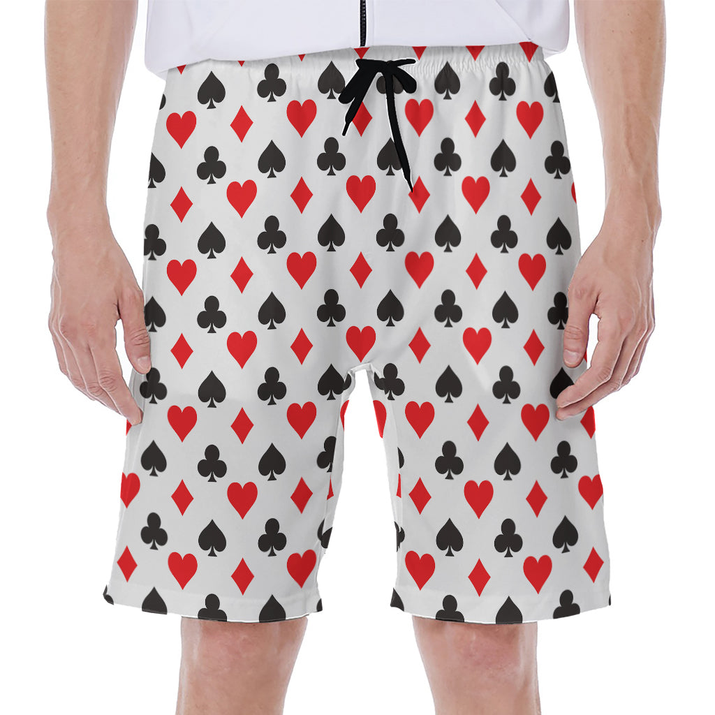 Playing Card Suits Pattern Print Men's Beach Shorts