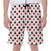 Playing Card Suits Pattern Print Men's Beach Shorts