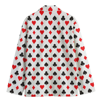Playing Card Suits Pattern Print Men's Blazer