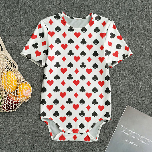 Playing Card Suits Pattern Print Men's Bodysuit