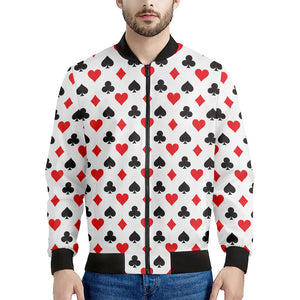 Playing Card Suits Pattern Print Men's Bomber Jacket