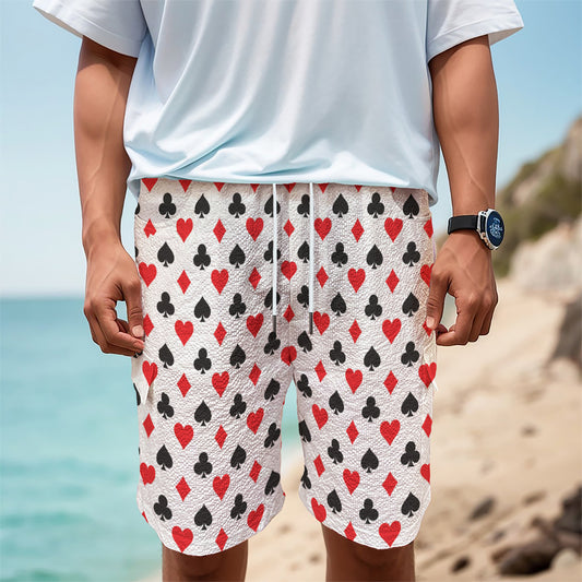 Playing Card Suits Pattern Print Men's Cargo Shorts