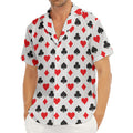 Playing Card Suits Pattern Print Men's Deep V-Neck Shirt