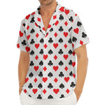 Playing Card Suits Pattern Print Men's Deep V-Neck Shirt